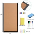 Cork Board and Whiteboard Combination Board for Wall, 3Pack 12" X 24