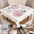 thumbnail image 6 of Floral Pattern Non-Slip Mahjong Table Surface, 31.5x31.5 Inch Rubber Gaming Pad Ensures Stability & Reduces Noise During Game Nights, 6 of 7