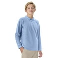 thumbnail image 5 of Classroom School Uniforms Big Kid Long Sleeve Pique Polo CR835Y, M, SS Light Blue, 5 of 7
