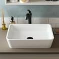 thumbnail image 3 of KRAUS Natura™ 19 7/10-inch White Matte Solid Surface Rectangular Bathroom Vessel Sink and Arlo™ Faucet Combo Set with Pop-Up Drain, Oil Rubbed Bronze Finish, 3 of 9