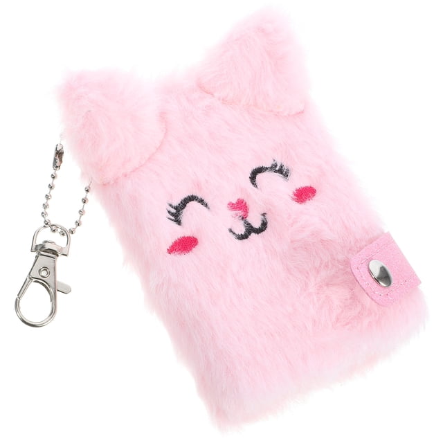 Plush Diary Book Cartoon Plush Mini Pocket Notebook with Keychain Mini Diary Book
