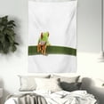 thumbnail image 3 of Animal Decor Wall Hanging Tapestry, Red Eyed Tree Frog Perches on a Long Slim Leaf Tropic Rainforest Animal Wild Life Photo, Bedroom Living Room Dorm Accessories, 60 X 80 Inches, by Ambesonne, 3 of 5