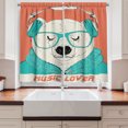 thumbnail image 2 of Ambesonne Polar Bear Kitchen Curtains, Music Lover Animal, 55"x45", Sea Green Coral, 2 of 3