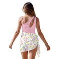 thumbnail image 6 of Xixirimido Pink Bunny Floral Print Girls One Piece Swimsuit with Mesh Cover Up Teen Adjustable Strap Bathing Suits with Removable Bra Swimwear Set, Size 13-14 Years, 6 of 7