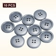 thumbnail image 3 of Uxcell 10pcs Sewing Button 25m 4 Holes Resin Round Craft Buttons, Alloy Grey, 3 of 6