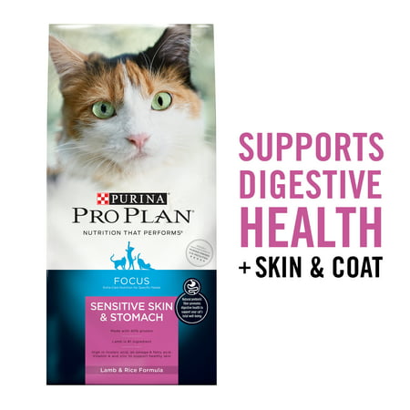 Purina Pro Plan Sensitive Stomach Dry Cat Food, Focus Sensitive Skin & Stomach Lamb & Rice Formula - 22 lb.