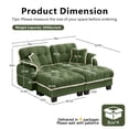 thumbnail image 2 of Harper & Bright Designs Chenille Loveseat Sofa with 2 Ottomans, Cloud Couch Chaise Lounge, 2 Seater Tufted Sectional Sofa with Deep Seat and 4 Pillows for Living Room, Green, 2 of 12