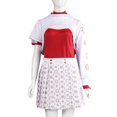 thumbnail image 3 of Nvse-Adult Female Dress Asymmetric Sleeves Silver Floral Print Short-skirt Women Vampires Cheerleader Outfit Anime-style Hooded Coat(White )XS, 3 of 4