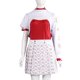thumbnail image 3 of Nvse-Adult Female Dress Asymmetric Sleeves Silver Floral Print Short-skirt Women Vampires Cheerleader Outfit Anime-style Hooded Coat(White )L, 3 of 4