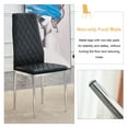 thumbnail image 4 of Sesslife Dining Chairs Set of 6, Dining Living Room Kitchen Chairs PU Leather Padded Chair with Solid Metal Legs, Urban Style Armless Checkered Dining Chair, Ergonomic Cushion Chair High Back, Black, 4 of 12