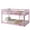 Pink, variant on Bunk Bed Twin Over Twin, Low Twin Size Floor Bunk Beds with Ladder, Solid Wood Junior Bunk Bed for Teens Bedroom, No Box Spring Needed-Pink