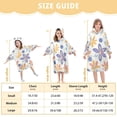 thumbnail image 4 of FORMRS Wearable Blanket Hoodie with Sleeves for Kids Cozy Flannel Sweatshirt, Blue Retro Flower, 4 of 7