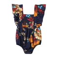 thumbnail image 1 of Gibobby pantalones siameses color liso Sin mangas Floral Familia A juego Planta Encaje Mono Me Trajes Correas Mamá y empalme Impreso Romper(Azul marino， 18), 1 of 5