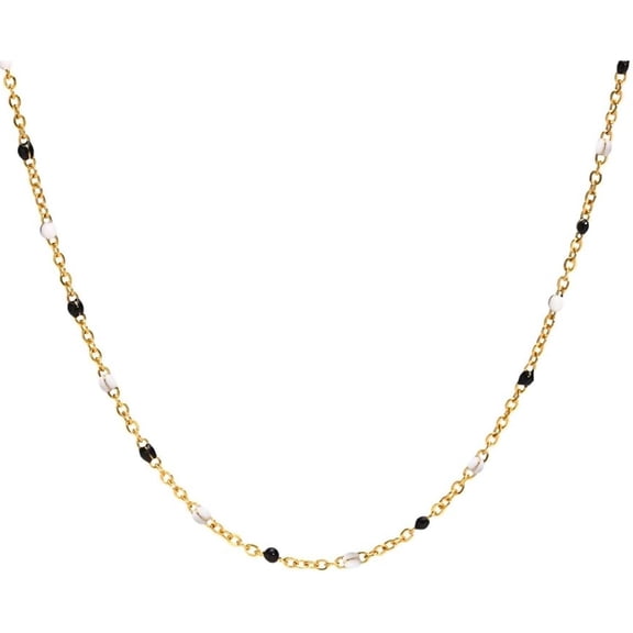 Zephyriana 18K Gold Plated Cute Beaded Choker for Women Stainless Steel Stackable Layering Delicate Necklace