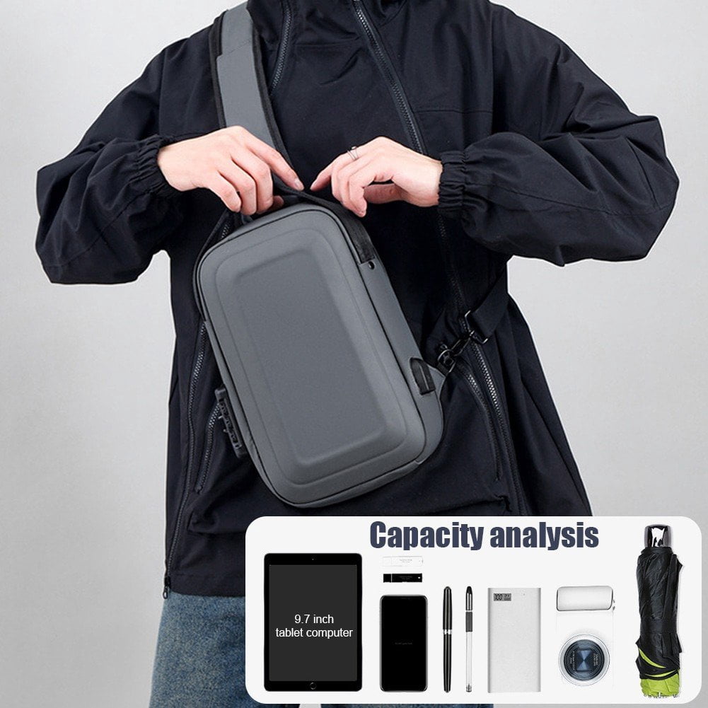 Jiibva Small Sling Bag Fashion Men Chest Bags Waterproof Casual Crossbody Bag Shoulder Bag Daily Handbags for Hiking Cycling