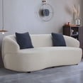thumbnail image 6 of Williamspace 86" Modern Curved Sofa,Mid Century 3 Seater Fabric Upholstered Couch for Living Room Apartment,White, 6 of 9