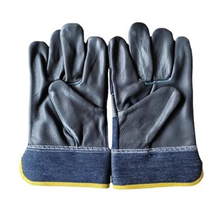 Gants de travail en cuir travailleurs de travail soudure sécurité protection jardin sport moto conducteur porter des gants résistant, facile à porter
