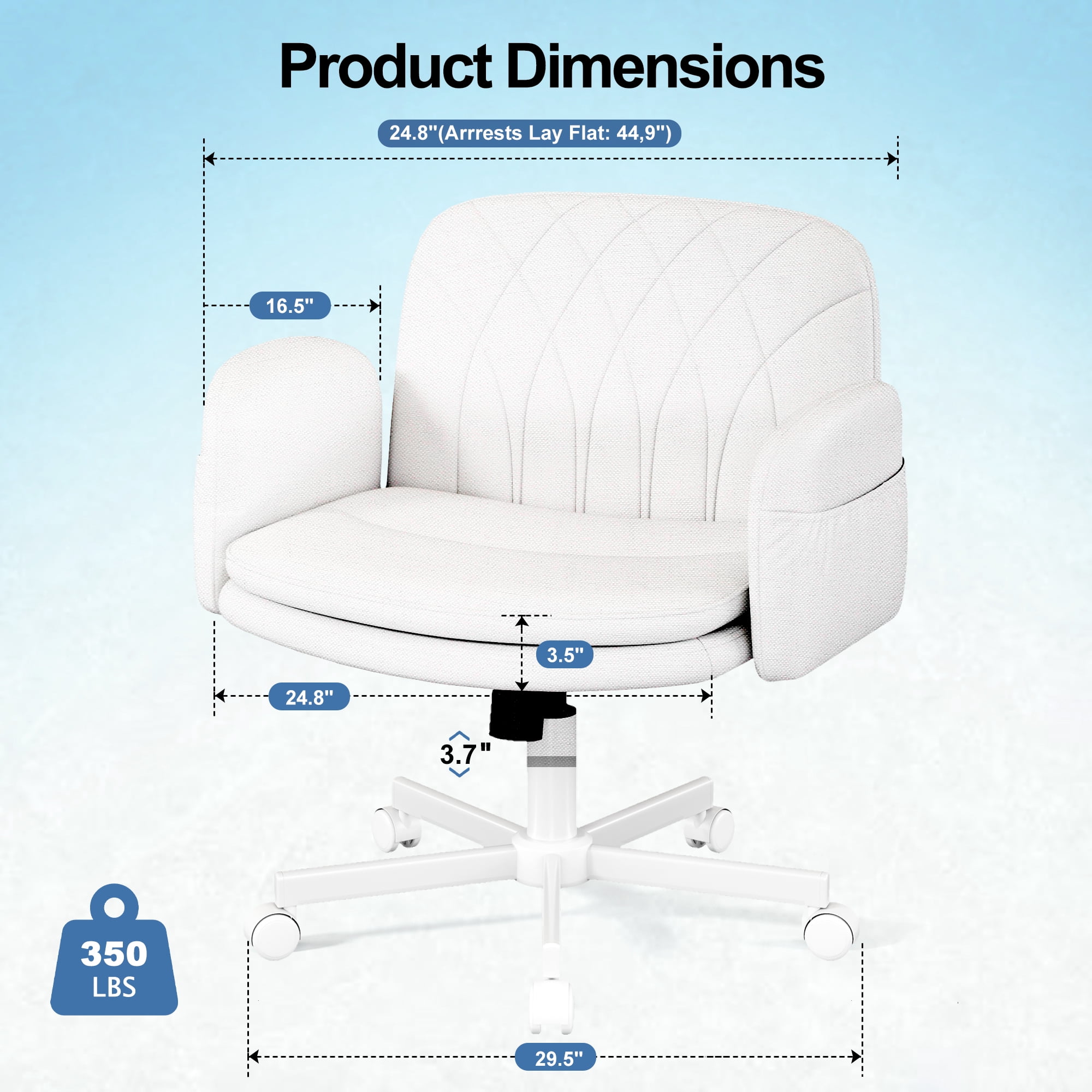Misolant Big and Tall Office Chair, Computer Chair with Soft Adjustable Armrests, Ergonomic Gaming Chair with Breathable Linen Design, Executive Chairs with Footrest