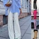 thumbnail image 2 of Pantalones rectos casuales de moda con lentejuelas de color sólido para mujer de Europa y América, 2 of 5