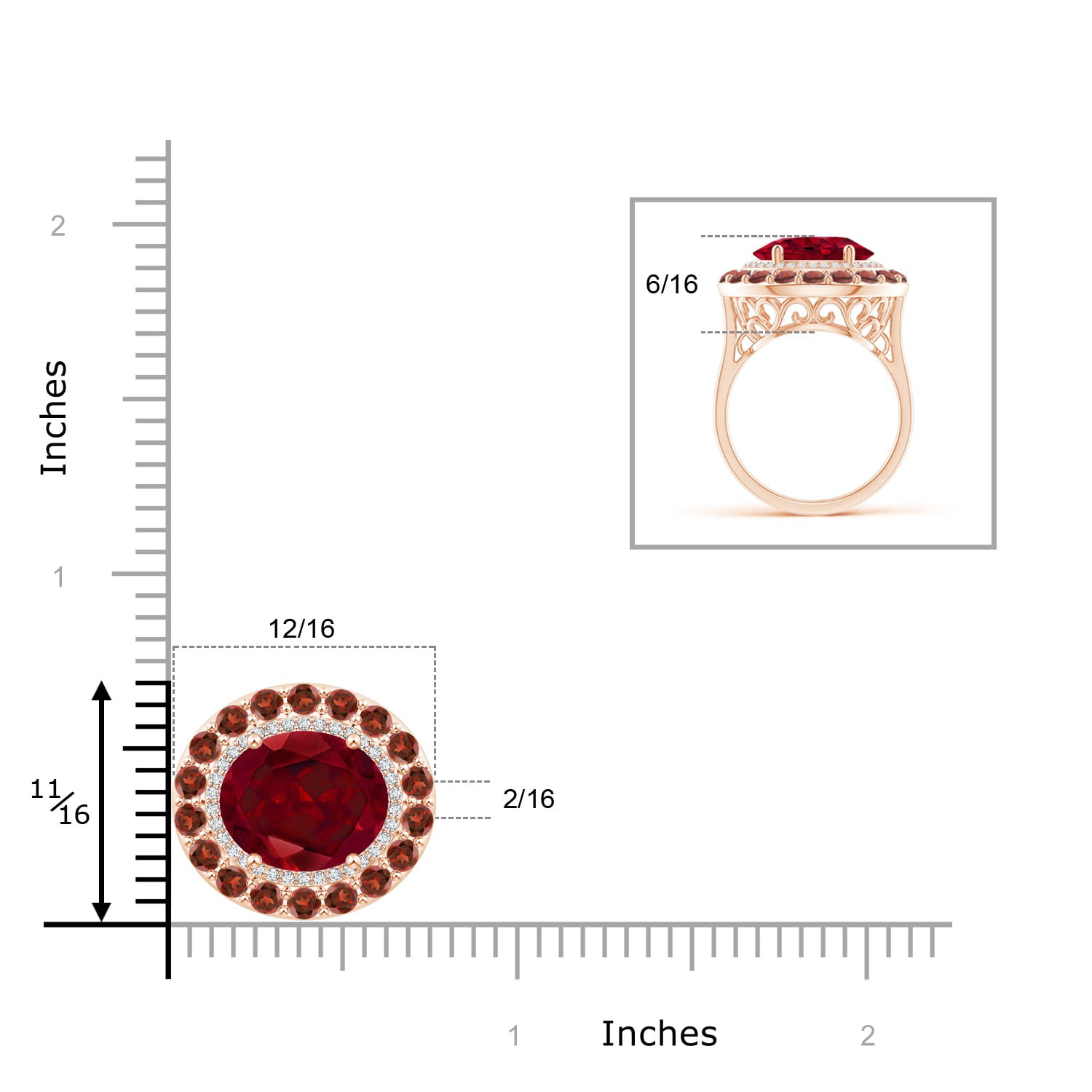 Details about   1.9ct Emerald Ruby Real 18k Pink Gold Halo Statement Wedding Bridal Ring 