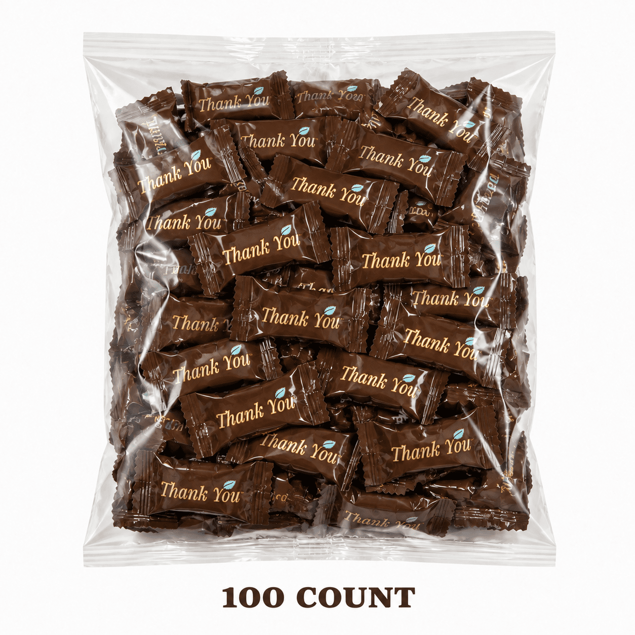 Individually Wrapped Chocolate Buttermints Candy Thank You Gluten-Free Pack of 100