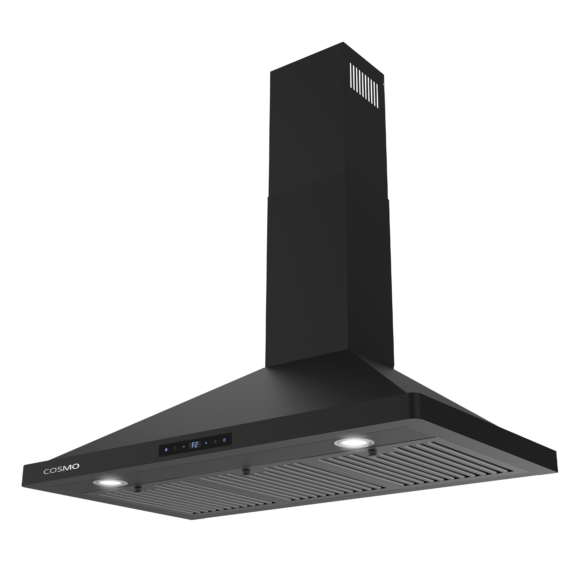 Cosmo 36 in. Vista Collection Ducted Wall Mount Range Hood, Touch Controls, LED Lights, Matte Black