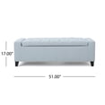 thumbnail image 5 of GDF Studio Alta Contemporary Tufted Storage Ottoman, Light Sky Blue Fabric and Dark Brown, 5 of 13