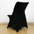 thumbnail image 6 of BalsaCircle Fitted Black Premium Spandex Stretchable Lifetime Folding Chair Cover Party Events Decorations Supplies, 6 of 8