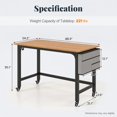 thumbnail image 2 of Demi Bonn 48" Mobile Computer Desk Workstation with 4 Smooth Casters, Small Home Office Desk Study Writing Table, Natural, 2 of 8