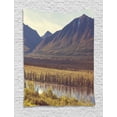 thumbnail image 1 of Alaska Tapestry, Mountain and River in Alaska American Countryside Idyllic Rustic Photo, Wall Hanging for Bedroom Living Room Dorm Decor, 60W X 80L Inches, Forest Green Yellow, by Ambesonne, 1 of 2