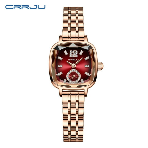 Crrju New Watch 5014 Women's Watch Stainless Steel Band Simple Square Business Fashion Watch