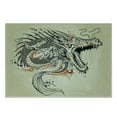 thumbnail image 3 of Japanese Dragon Cutting Board, Doodle Style Roaring Creature with Tail Fangs Scales Tribal Details, Decorative Tempered Glass Cutting and Serving Board, Small Size, Beige Ginger Black, by Ambesonne, 3 of 5