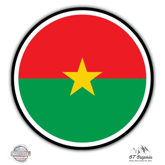 Burkina Faso - 8" Vinyl Sticker - For Car Laptop I-Pad - Waterproof Decal