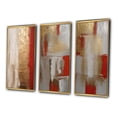 thumbnail image 3 of Designart "Lunar Redemption Abstract in Gold and Red I" Abstract Painting Framed Wall Art Set Of 3 - Gold Modern Frame Gallery Wall Set For Home Decor, 3 of 6