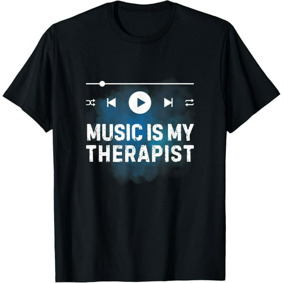 men and women can wear，Music Is My Therapist Music Lover Therapy Vibes T-Shirt