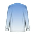 thumbnail image 4 of Sweatshirt for Womens Crew Neck Long Sleeve Gradient Pullover Tops Soft Outfits Casual Lightweight Pleated Clothes, 4 of 5