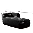 thumbnail image 6 of Miniyam Boucle Chaise Lounge Chair, One Arm Upholstered Chaise Sofa with Single-Sided Back and Legs for Living Room, Black, 6 of 6