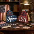 thumbnail image 7 of RKSTN 2 Pcs Patriotic Table Decoration 4th of July Wooden Heart Table Centerpiece Independence Day Wood Letter Sign Home of Free God Bless America Table Decoration, 7 of 7