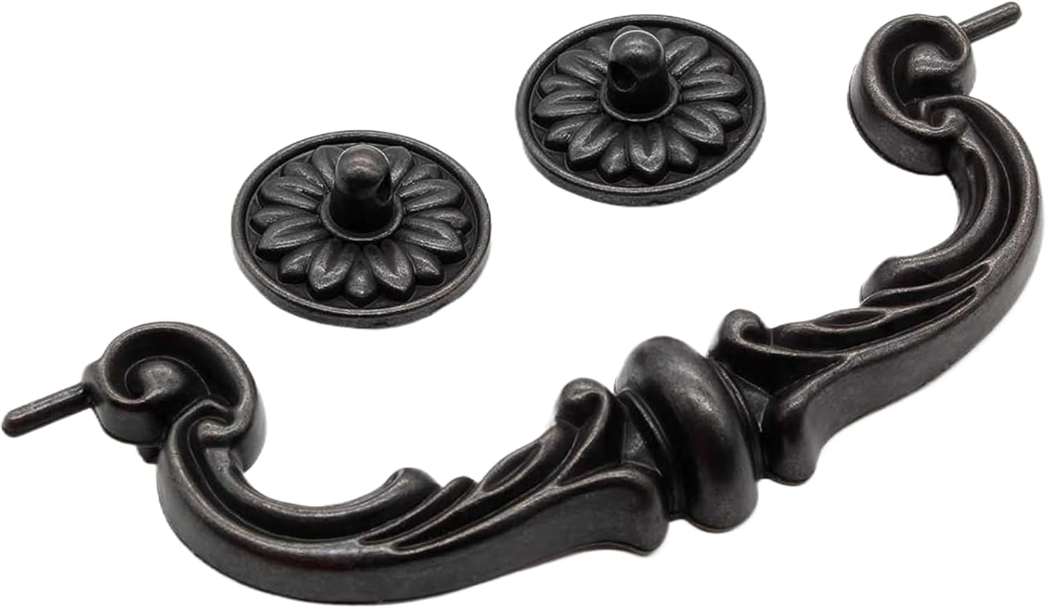 Antique Drawer Pulls Handles: 4 Pack 6" Hole Center Cabinet Pull Drawer Handle, Zinc Alloy Drop-Down Bail Swing Dresser Pulls Handles, Vintage Kitchen Pulls for Cabinets (7.3" Total Length)