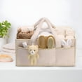 thumbnail image 5 of XIBUFE Diaper Caddy Organizer with Handle,Portable Diaper Storage Basket Bin for Wipes,Shower Gift Basket for Woman Man,Car Caddy Organizer,Ivory, 5 of 7