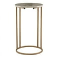 thumbnail image 2 of Linon Priscille Round Accent C-Table, Gold Metal Base with Neutral Capiz Shell Mosaic Seahorse Finish, 2 of 12