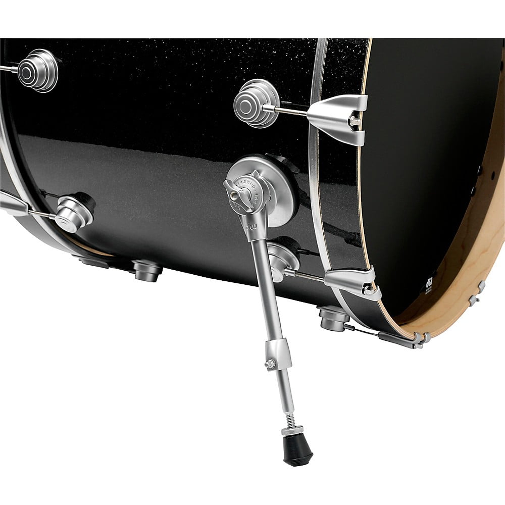 DW SSC Collector's Series 4-Piece FinishPly Shell Pack With 24" Bass Drum With Satin Chrome Hardware Black Ice