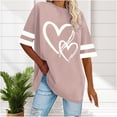 thumbnail image 2 of Womens Plus Size Tops Casual Round Neck Short Sleeve T Shirts for Women Oversized Summer Graphic Tees Tops,Sizes L-5XL, 2 of 9