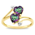 thumbnail image 2 of Star K � 6mm Rainbow Mystic Topaz Two Double Hearts Bypass Promise Ring, 2 of 9