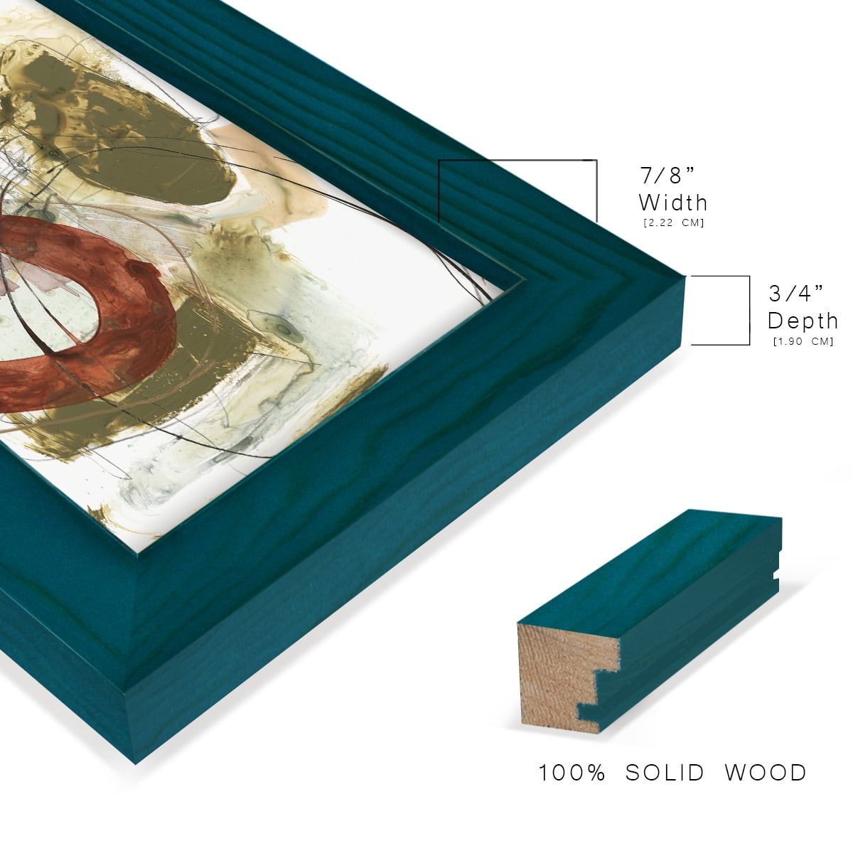 Rusted Loops I - Framed Print w/glass - Ocean Blue