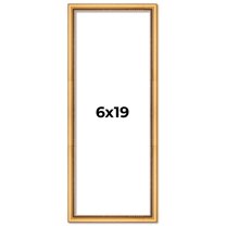 6x19 Frame Beaded Gold Solid Wood Picture Frame | 0.75 Inches Moulding Width | Liscio Oro