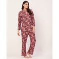 thumbnail image 3 of Moomaya Sleepwear, Printed Night Suit For Women, Rayon Loungewear Tunic With Pajamas, 3 of 9