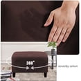 thumbnail image 2 of SHAR (Dark Brown) Stretch Ottoman Covers Velvet Ottoman Cover Rectangle Footstool Cover Footstool Cover, 2 of 5