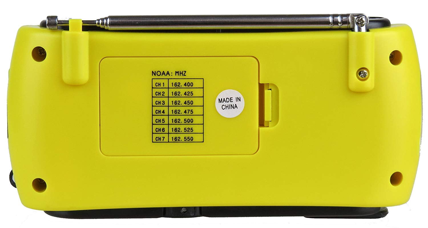 Kaito KA332W Portable Hand Crank Solar AM FM NOAA Weather Radio with 3-LED Flashlight - Yellow