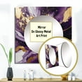 Designart "Liquid Magic in Purple and Gold III" Abstract Square Mirror